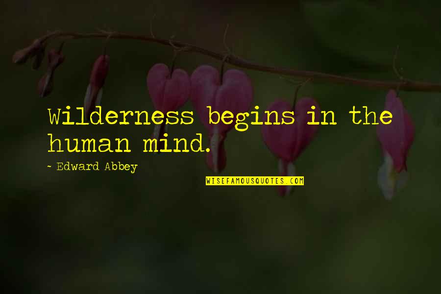 Bernex Ski Quotes By Edward Abbey: Wilderness begins in the human mind. Bernex Ski Quotes By Edward Abbey: Wilderness begins in the human mind.