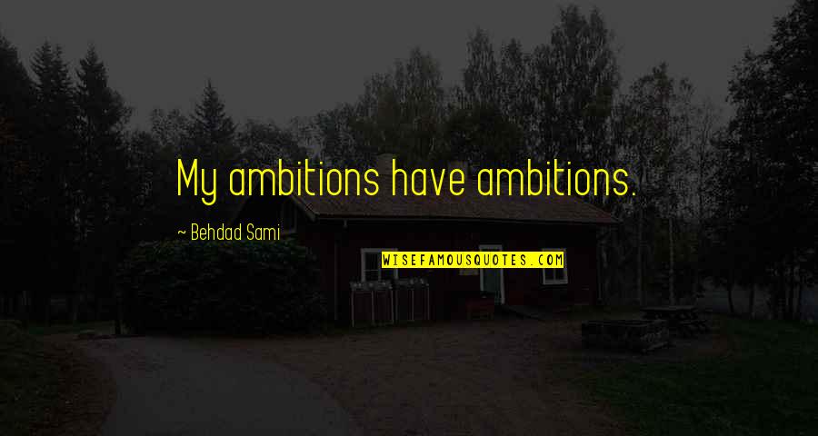 Bernheim Forest Quotes By Behdad Sami: My ambitions have ambitions.