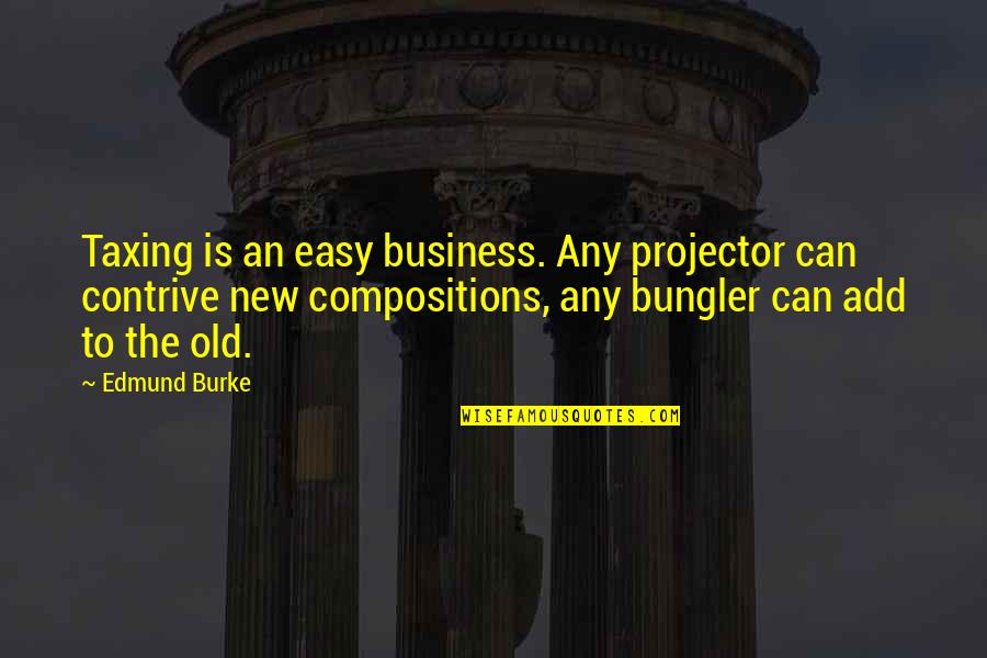 Bernie Goetz Quotes By Edmund Burke: Taxing is an easy business. Any projector can Bernie Goetz Quotes By Edmund Burke: Taxing is an easy business. Any projector can