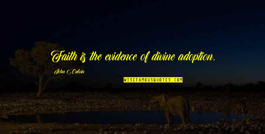 Bernie Madoff Quotes By John Calvin: Faith is the evidence of divine adoption.