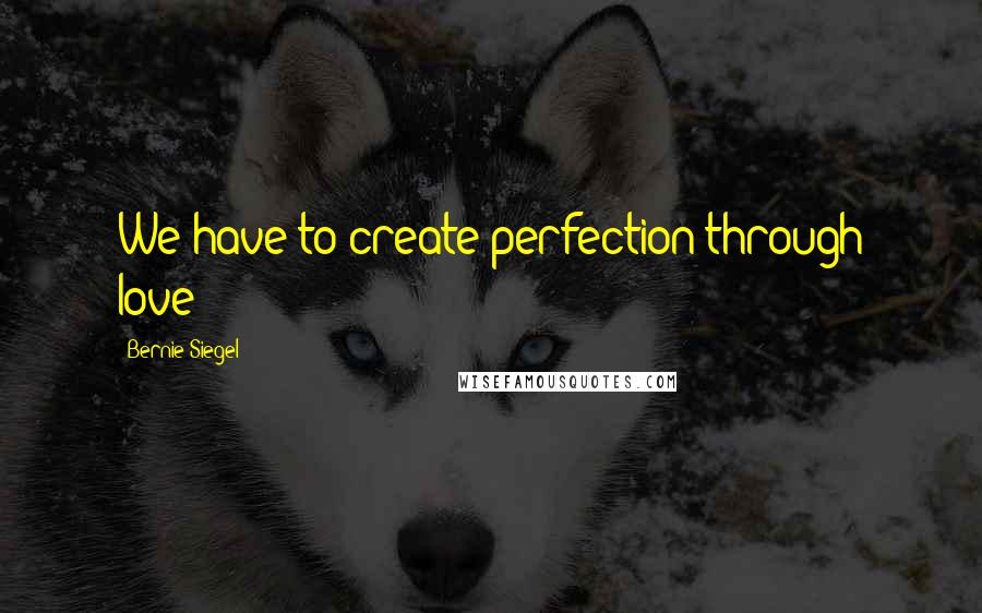 Bernie Siegel quotes: We have to create perfection through love