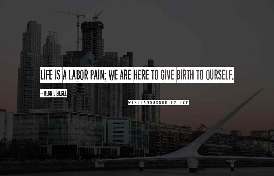Bernie Siegel quotes: Life is a labor pain; we are here to give birth to ourself.