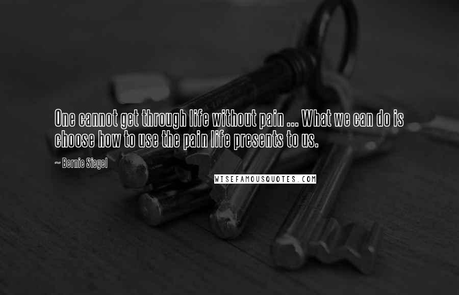 Bernie Siegel quotes: One cannot get through life without pain ... What we can do is choose how to use the pain life presents to us.