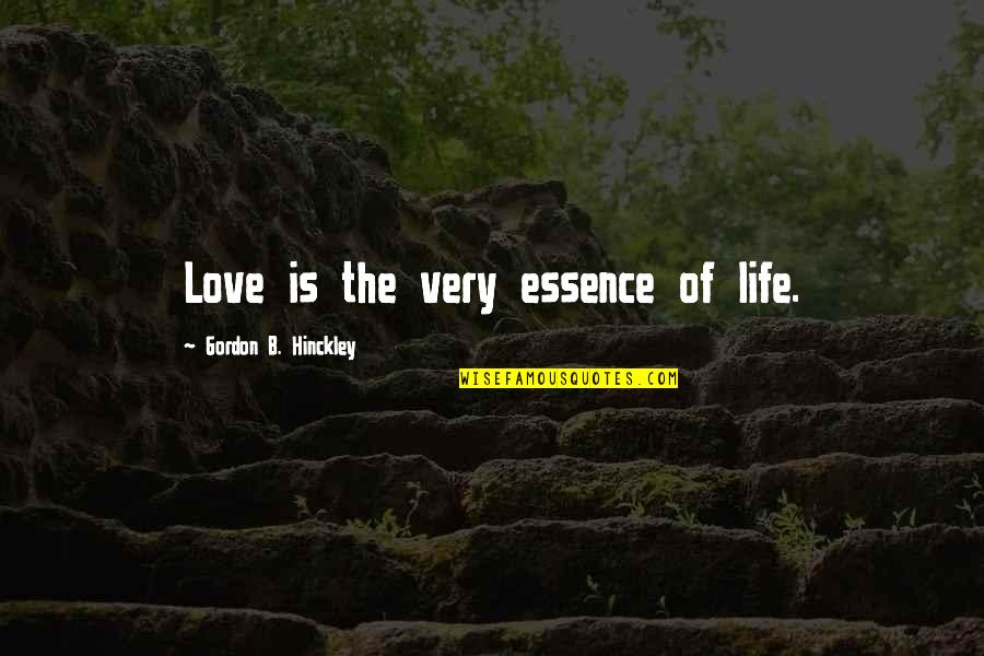 Berninger Dysgraphia Quotes By Gordon B. Hinckley: Love is the very essence of life.