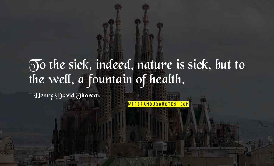 Bernita Taylor Quotes By Henry David Thoreau: To the sick, indeed, nature is sick, but