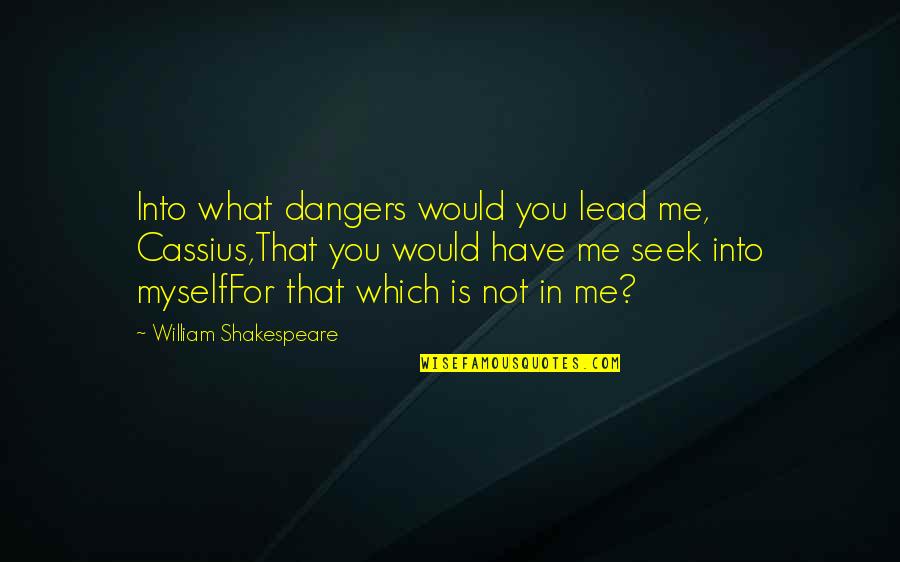 Bernskoetter Robert Quotes By William Shakespeare: Into what dangers would you lead me, Cassius,That