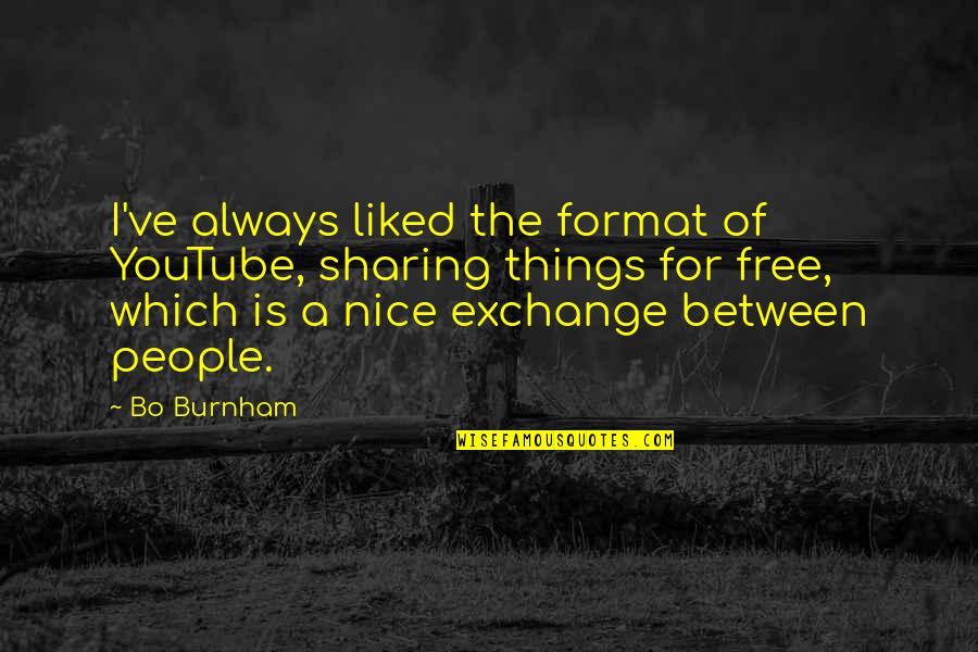 Bernstengel Quotes By Bo Burnham: I've always liked the format of YouTube, sharing Bernstengel Quotes By Bo Burnham: I've always liked the format of YouTube, sharing