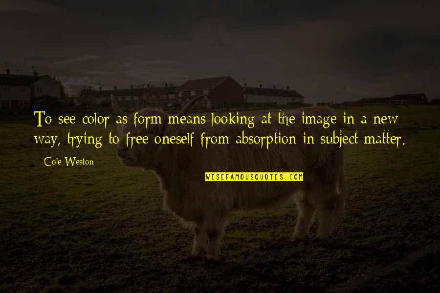 Beroende P Quotes By Cole Weston: To see color as form means looking at Beroende P Quotes By Cole Weston: To see color as form means looking at