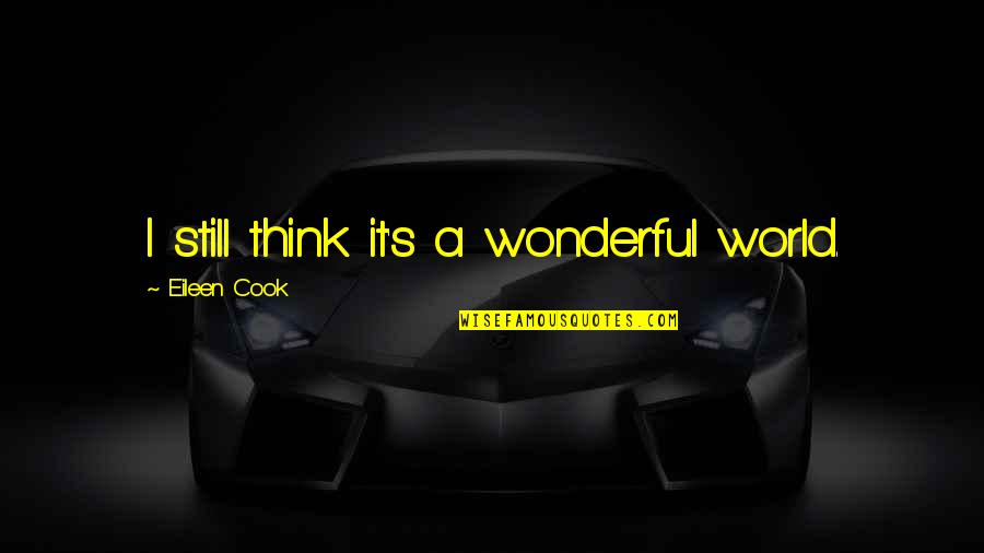 Beroofde Quotes By Eileen Cook: I still think it's a wonderful world.