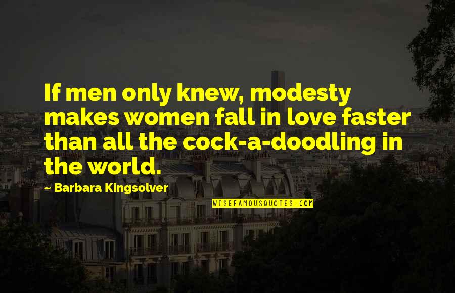 Berriedale Funeral Quotes By Barbara Kingsolver: If men only knew, modesty makes women fall