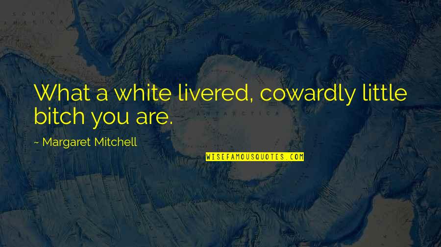 Berrigan Catherine Quotes By Margaret Mitchell: What a white livered, cowardly little bitch you Berrigan Catherine Quotes By Margaret Mitchell: What a white livered, cowardly little bitch you