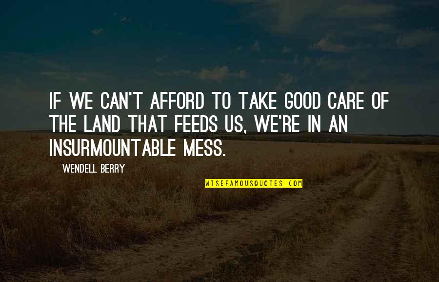 Berry Wendell Quotes By Wendell Berry: If we can't afford to take good care