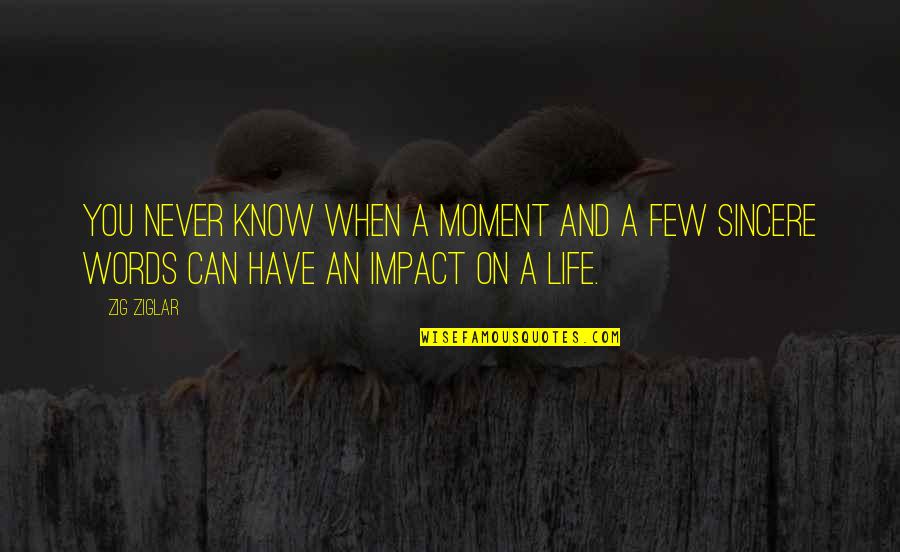 Berrynose Death Quotes By Zig Ziglar: You never know when a moment and a