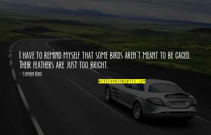 Bersedia In English Quotes By Stephen King: I have to remind myself that some birds Bersedia In English Quotes By Stephen King: I have to remind myself that some birds