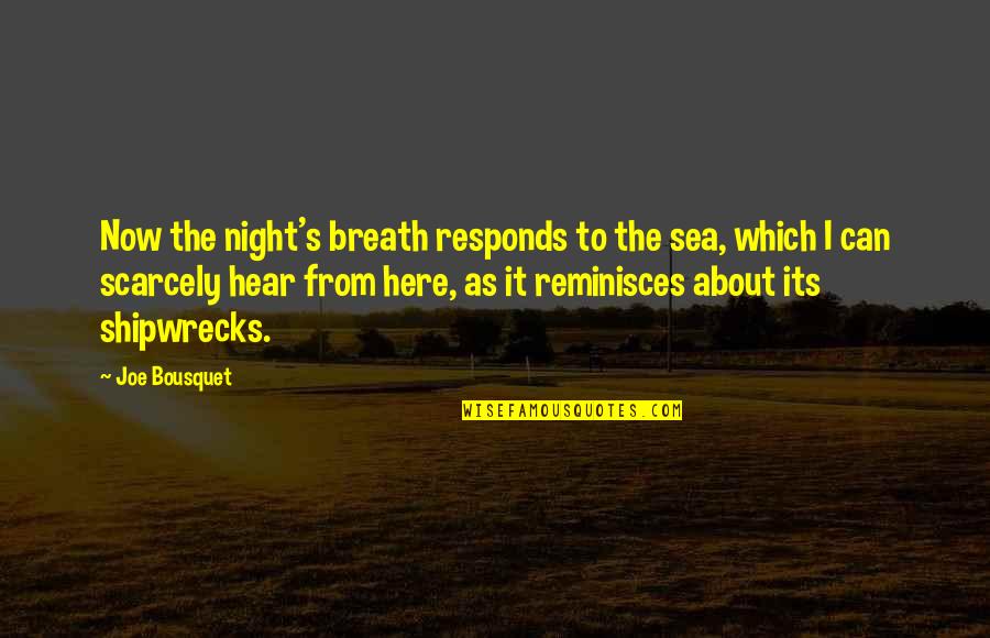 Bersih Pangkal Sehat Quotes By Joe Bousquet: Now the night's breath responds to the sea, Bersih Pangkal Sehat Quotes By Joe Bousquet: Now the night's breath responds to the sea,