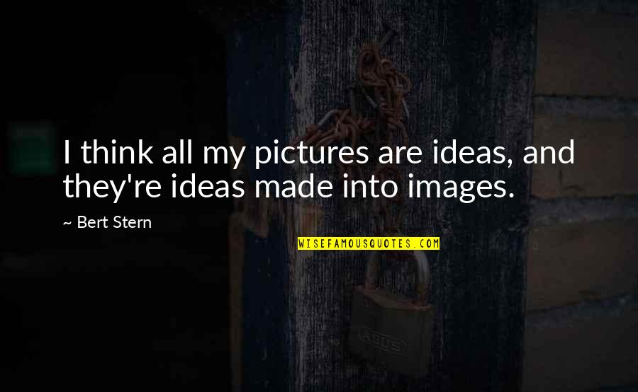 Bert Quotes By Bert Stern: I think all my pictures are ideas, and