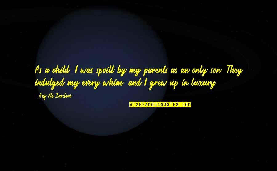Bertagna Filati Quotes By Asif Ali Zardari: As a child, I was spoilt by my Bertagna Filati Quotes By Asif Ali Zardari: As a child, I was spoilt by my