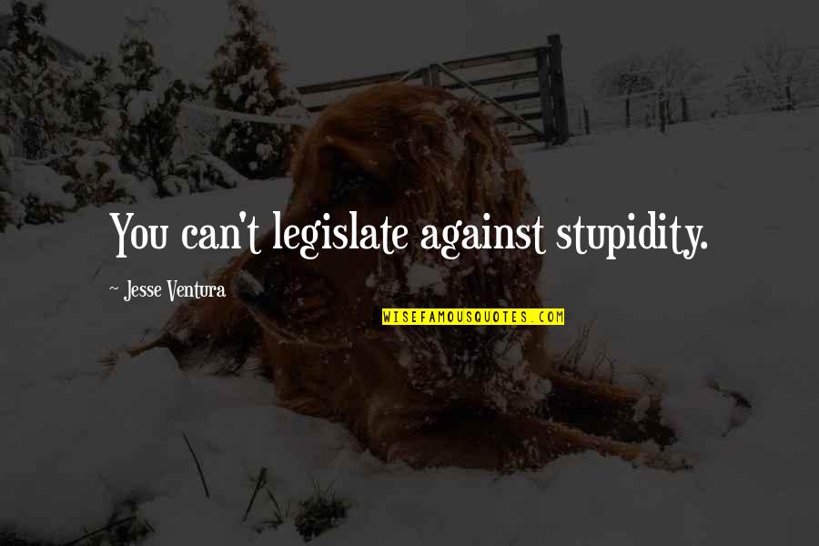 Bertalanffy Social Work Quotes By Jesse Ventura: You can't legislate against stupidity. Bertalanffy Social Work Quotes By Jesse Ventura: You can't legislate against stupidity.