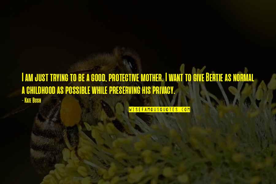Bertie Quotes By Kate Bush: I am just trying to be a good, Bertie Quotes By Kate Bush: I am just trying to be a good,