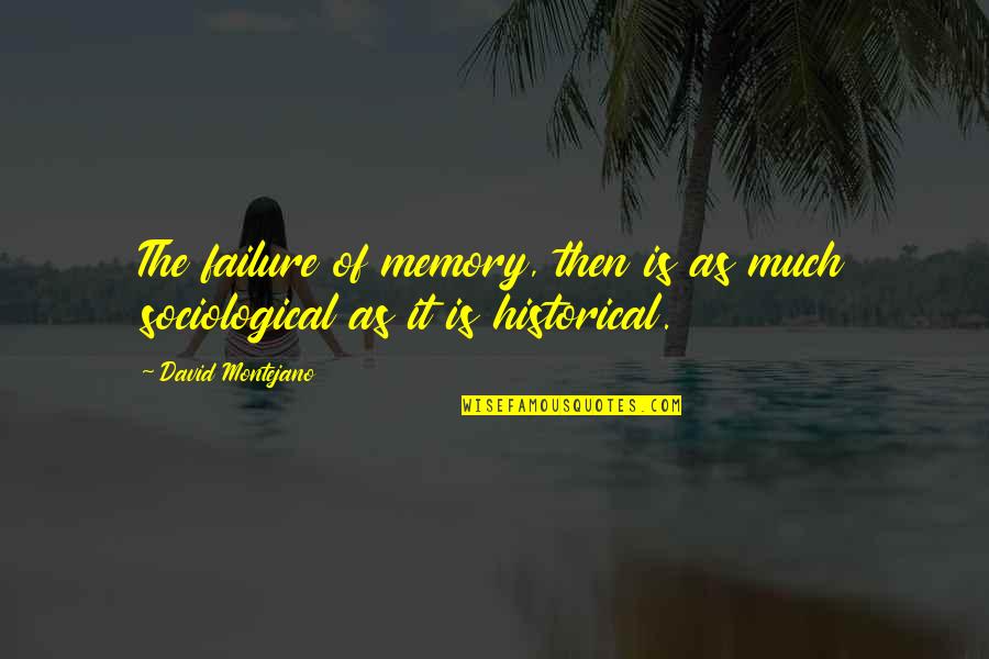Bertolino Meats Quotes By David Montejano: The failure of memory, then is as much Bertolino Meats Quotes By David Montejano: The failure of memory, then is as much