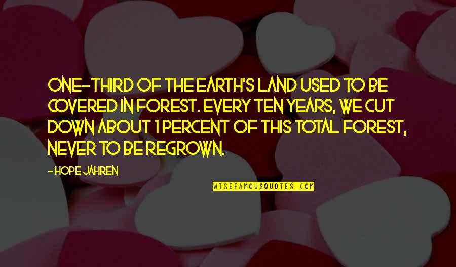 Bertran Quotes By Hope Jahren: One-third of the Earth's land used to be