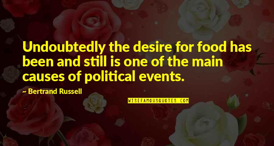 Bertrand's Quotes By Bertrand Russell: Undoubtedly the desire for food has been and