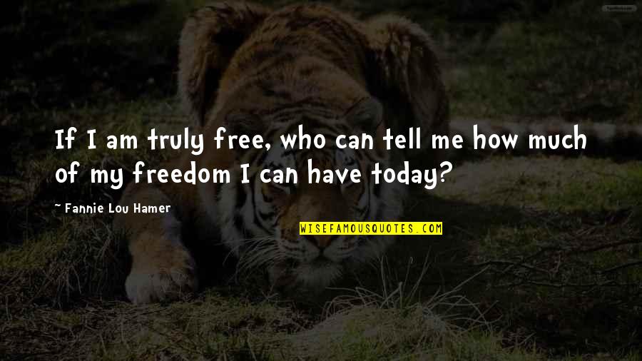 Bertussis Plumbing Quotes By Fannie Lou Hamer: If I am truly free, who can tell