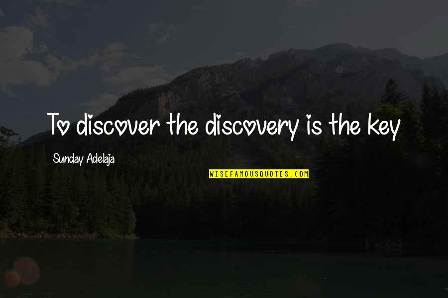 Bertussis Plumbing Quotes By Sunday Adelaja: To discover the discovery is the key