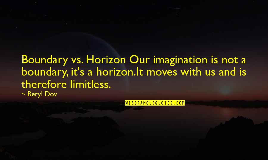 Beryl's Quotes By Beryl Dov: Boundary vs. Horizon Our imagination is not a