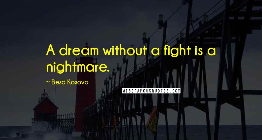 Besa Kosova quotes: A dream without a fight is a nightmare.