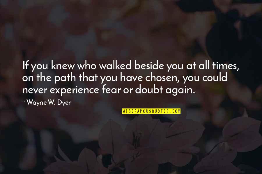 Beside You Quotes By Wayne W. Dyer: If you knew who walked beside you at