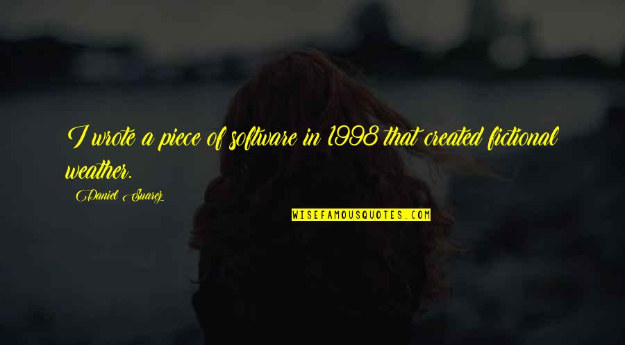 Besieger Game Quotes By Daniel Suarez: I wrote a piece of software in 1998