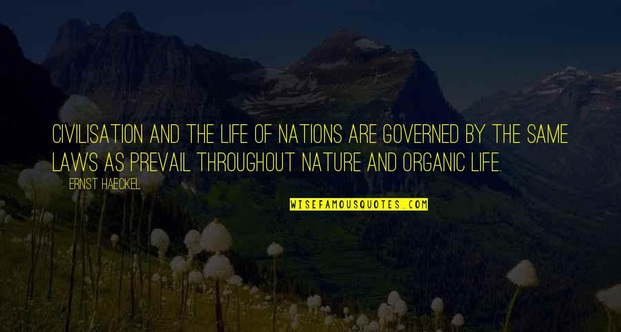 Besozzi Grenade Quotes By Ernst Haeckel: Civilisation and the life of nations are governed