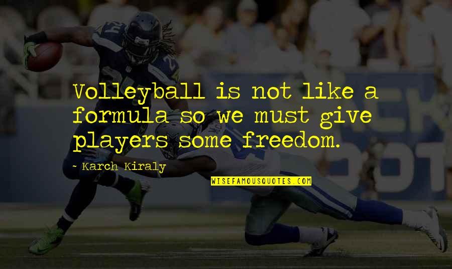 Bessenyei Gy Rgy Quotes By Karch Kiraly: Volleyball is not like a formula so we