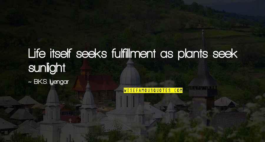 Bessler Stairs Quotes By B.K.S. Iyengar: Life itself seeks fulfillment as plants seek sunlight. Bessler Stairs Quotes By B.K.S. Iyengar: Life itself seeks fulfillment as plants seek sunlight.