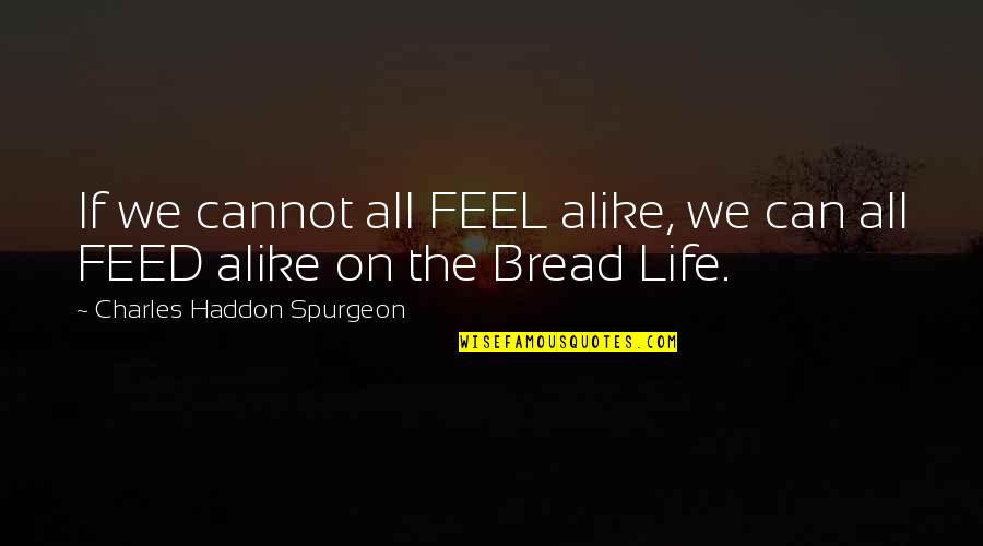 Bessou Yelp Quotes By Charles Haddon Spurgeon: If we cannot all FEEL alike, we can