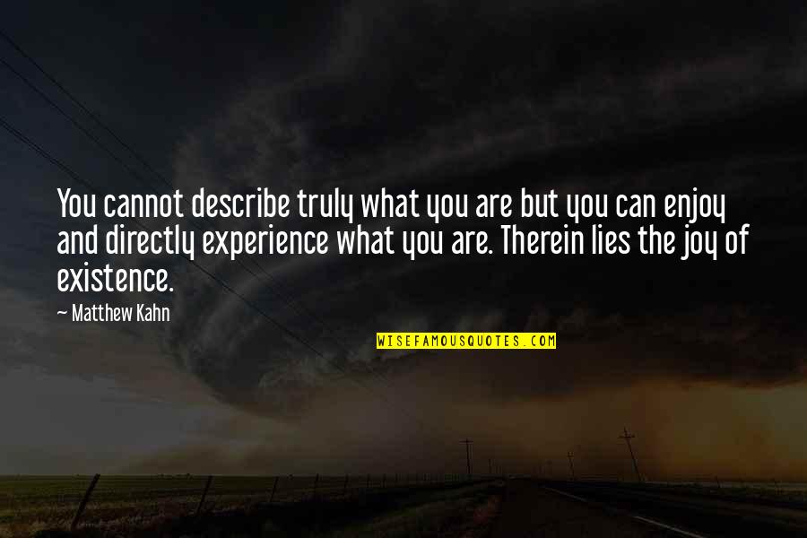 Best 2pac Quotes By Matthew Kahn: You cannot describe truly what you are but