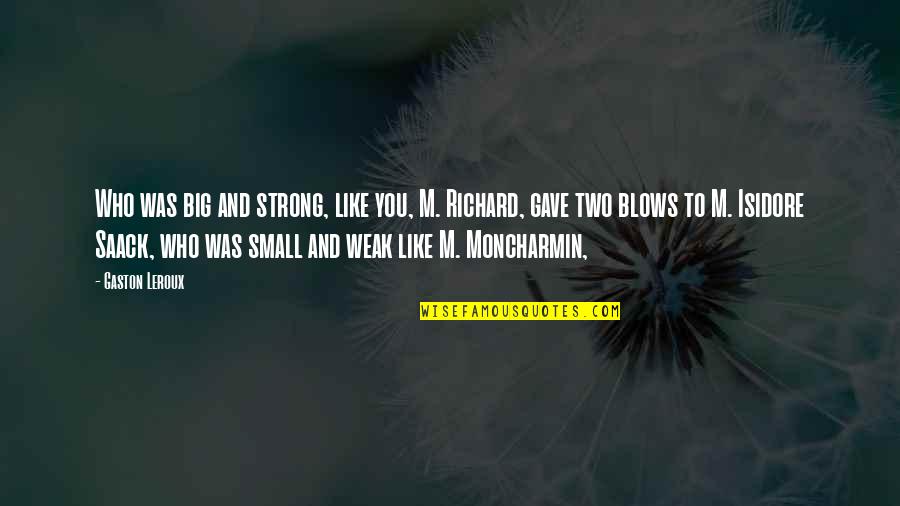 Best 3rd Rock From The Sun Quotes By Gaston Leroux: Who was big and strong, like you, M. Best 3rd Rock From The Sun Quotes By Gaston Leroux: Who was big and strong, like you, M.