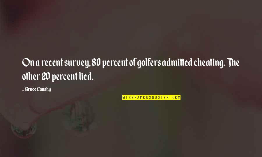 Best 80's Quotes By Bruce Lansky: On a recent survey, 80 percent of golfers