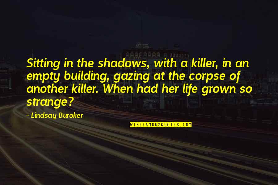 Best Abraham Hicks Quotes By Lindsay Buroker: Sitting in the shadows, with a killer, in