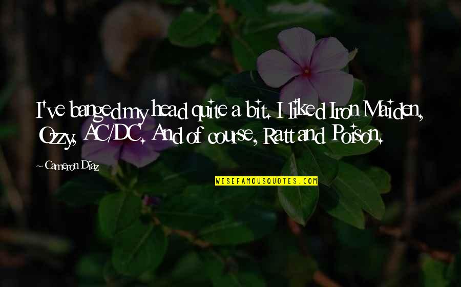 Best Ac Dc Quotes By Cameron Diaz: I've banged my head quite a bit. I