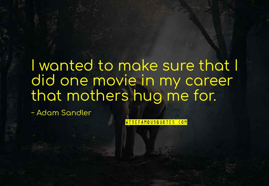 Best Adam Sandler Movie Quotes By Adam Sandler: I wanted to make sure that I did