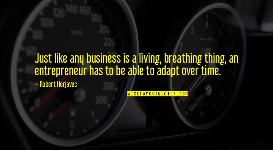 Best Adapt Quotes By Robert Herjavec: Just like any business is a living, breathing