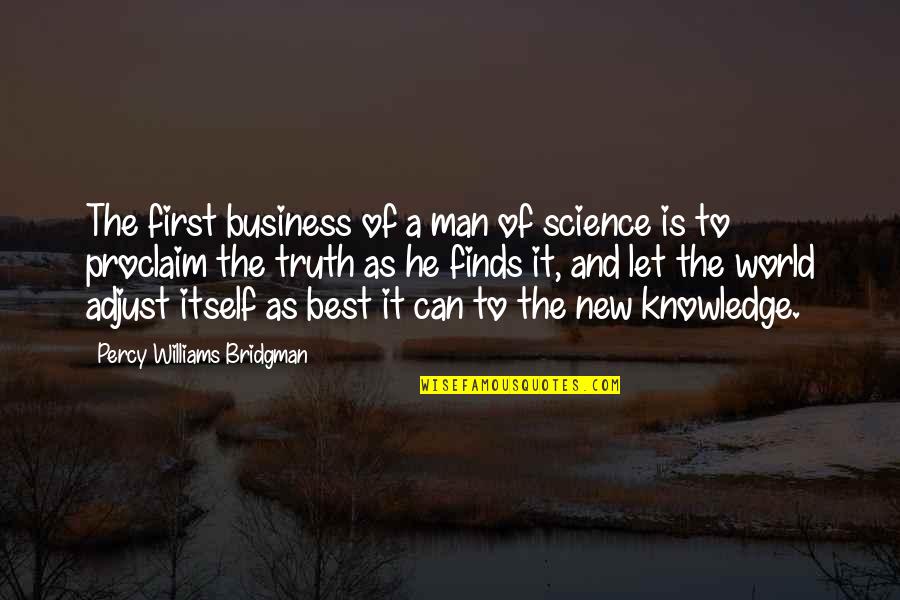 Best Adjust Quotes By Percy Williams Bridgman: The first business of a man of science