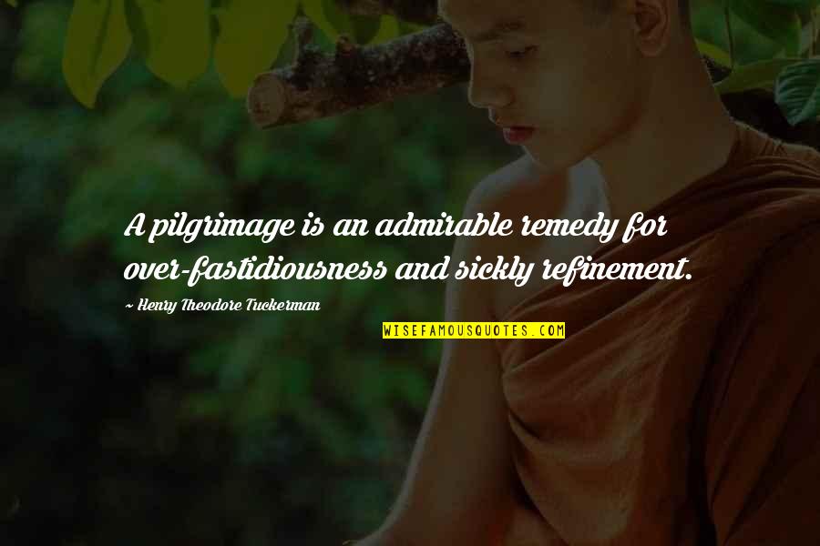 Best Admirable Quotes By Henry Theodore Tuckerman: A pilgrimage is an admirable remedy for over-fastidiousness