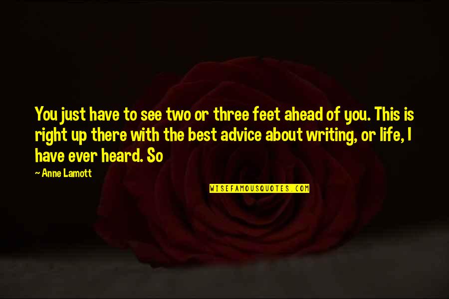 Best Advice About Life Quotes By Anne Lamott: You just have to see two or three