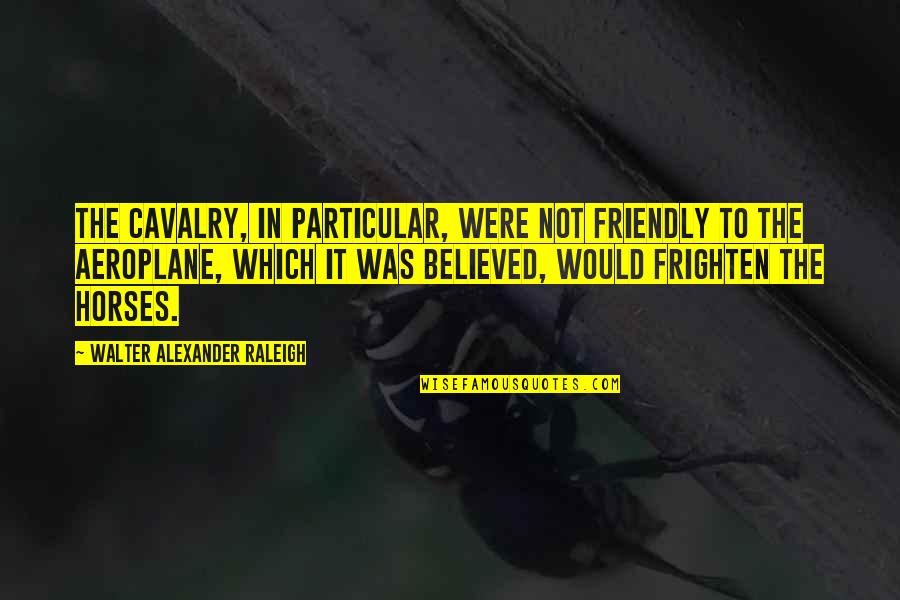 Best Aeroplane Quotes By Walter Alexander Raleigh: The cavalry, in particular, were not friendly to