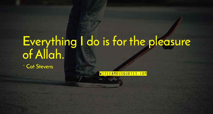 Best Allah Quotes By Cat Stevens: Everything I do is for the pleasure of Best Allah Quotes By Cat Stevens: Everything I do is for the pleasure of