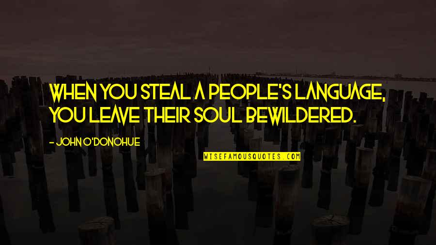 Best Ancestors Quotes By John O'Donohue: When you steal a people's language, you leave