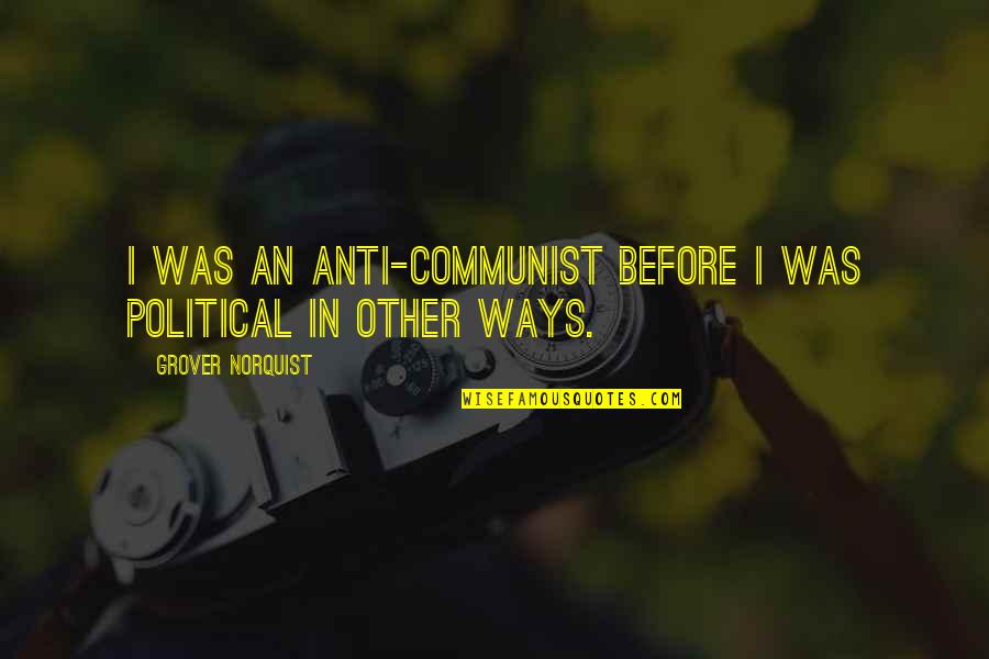 Best Anti Communist Quotes By Grover Norquist: I was an anti-communist before I was political